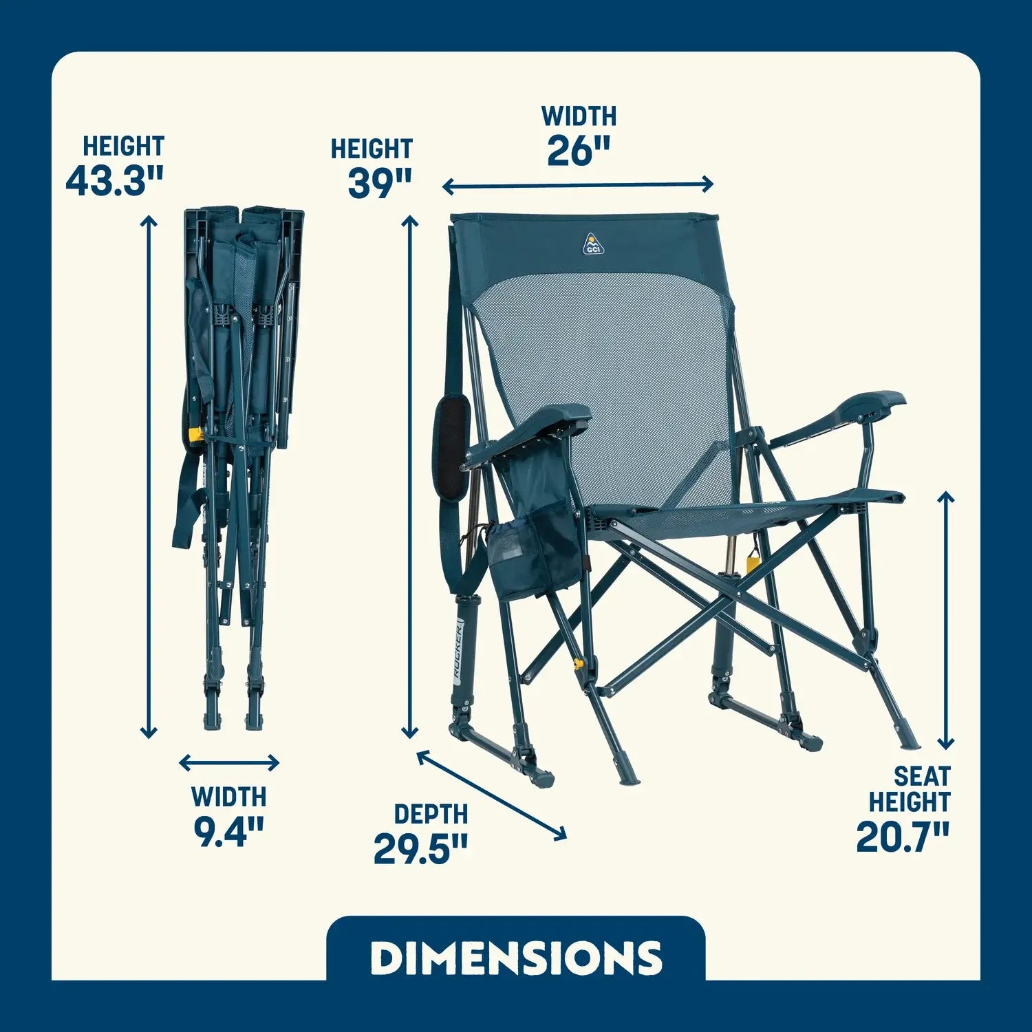 Heavy-Duty Freestyle BreezeRocker - Choice 504 - RoadTrip Rocker Smooth Motion Camp Chair Detail