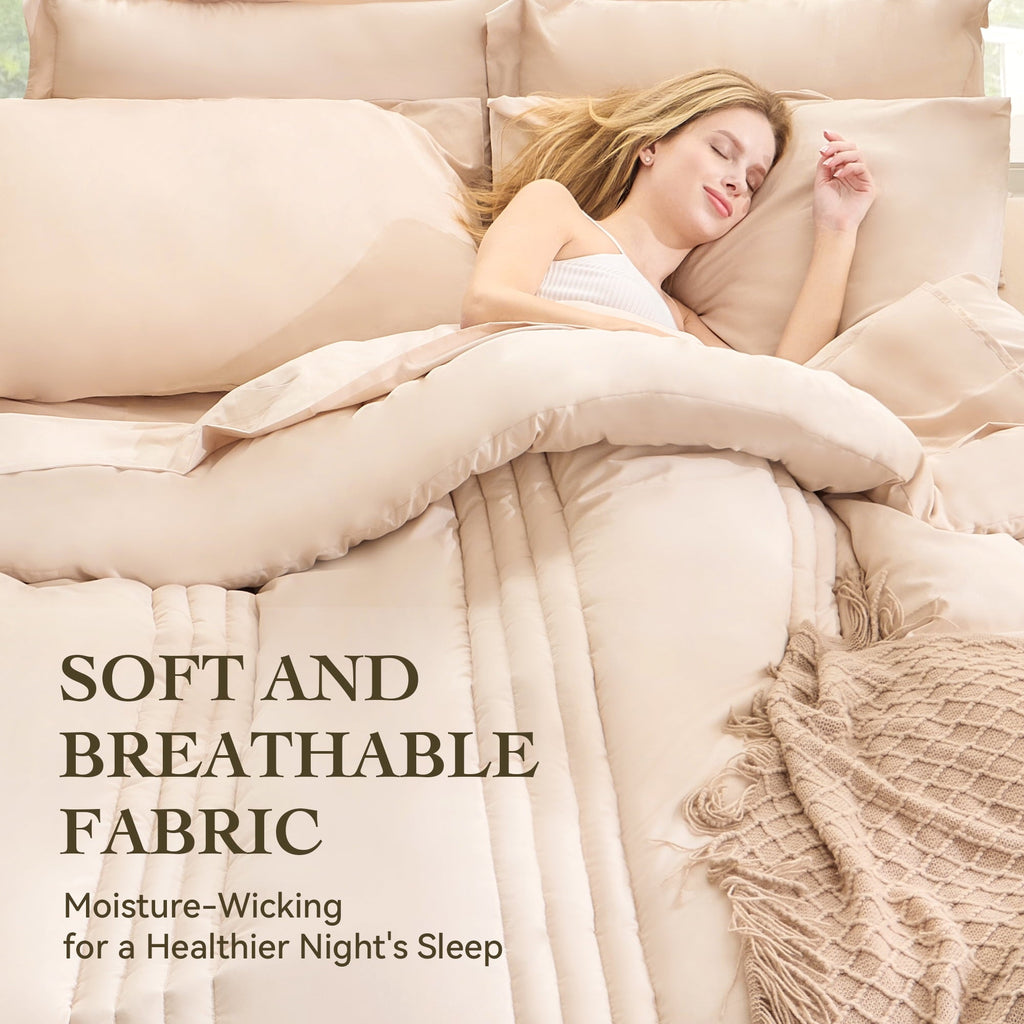 Hypoallergenic Cloud Twin Comforter Set 5 Pieces,Bed in a Bag, Bedding Set with Comforter,Fitted Sheet,Flat Sheet,Pillowcase, All Season - Hypoallergenic Ultra-Fluffy Quilt for Winter Detail