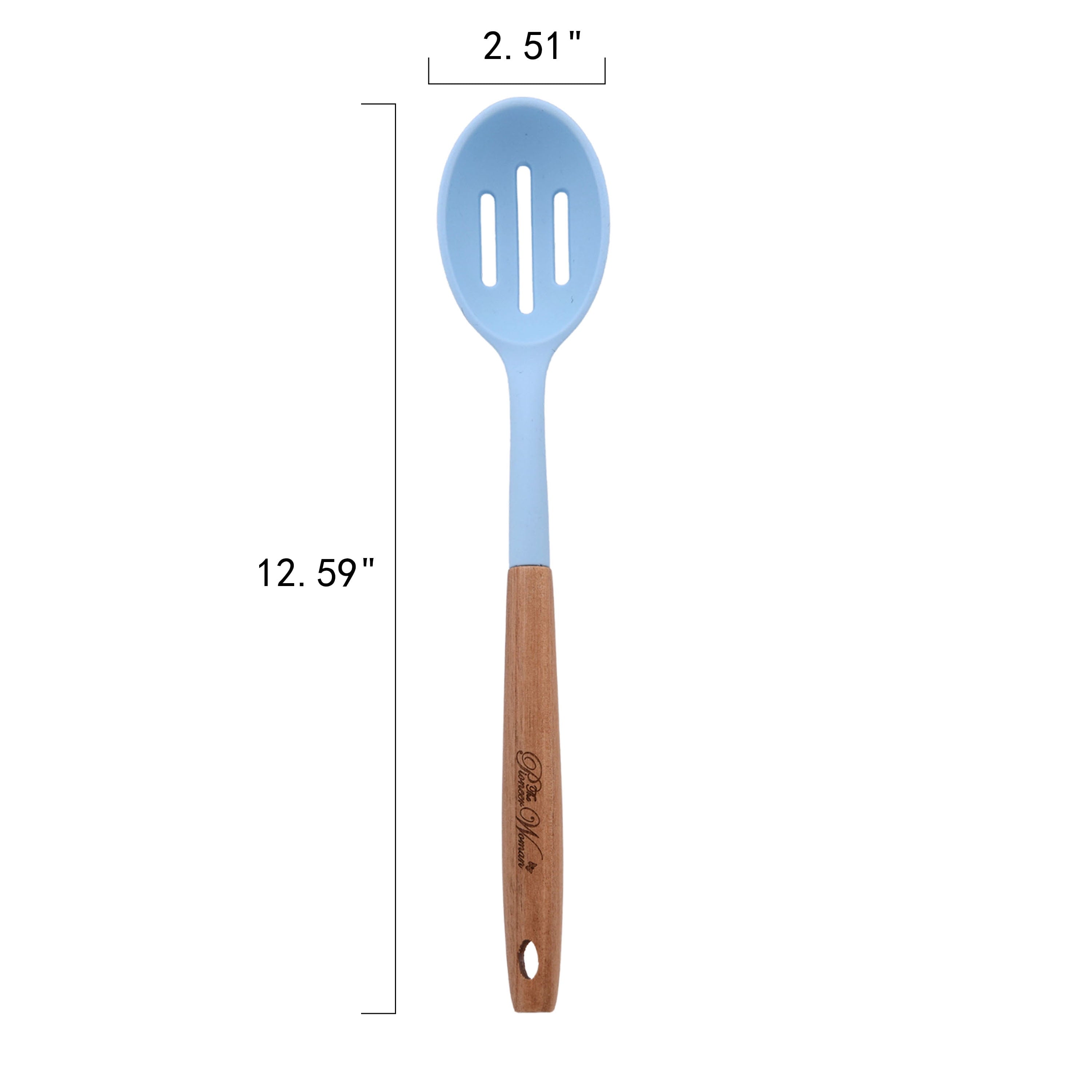 High-Precision 10-Piece Silicone and Acacia Wood Handle Cooking Utensils Set, Blue - High-Precision Culinary Tool for Baking & Cooking Detail