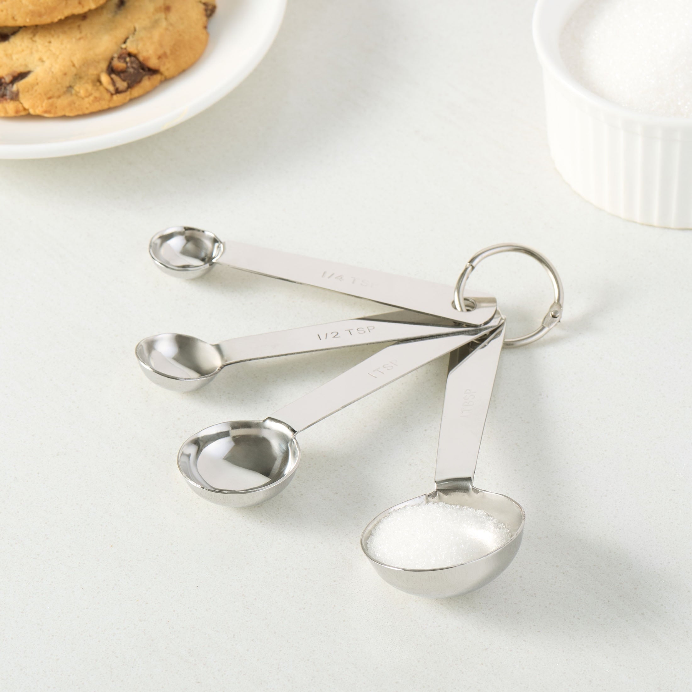 Innovative Kitchen Stainless Steel 4-Piece Nesting Measuring Spoons Set, Stainless Steel Finish - Kitchen Gadget Tool for Quick Food Prep Detail