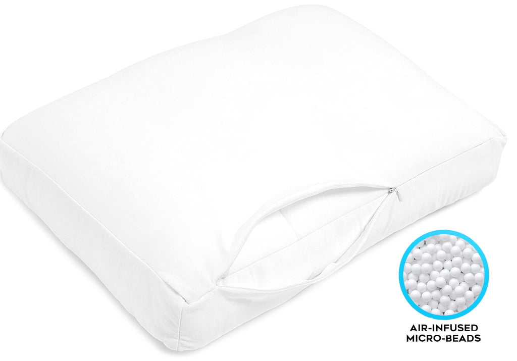 Hotel Collection Microbead Cloud Pillow Bed, X-Large, White - Decorative Throw Pillow Cushion for Sofa & Bed Detail