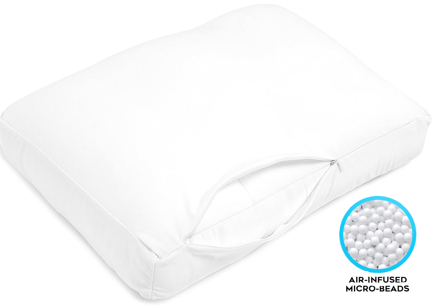 Hotel Collection Microbead Cloud Pillow Bed, X-Large, White - Decorative Throw Pillow Cushion for Sofa & Bed Detail