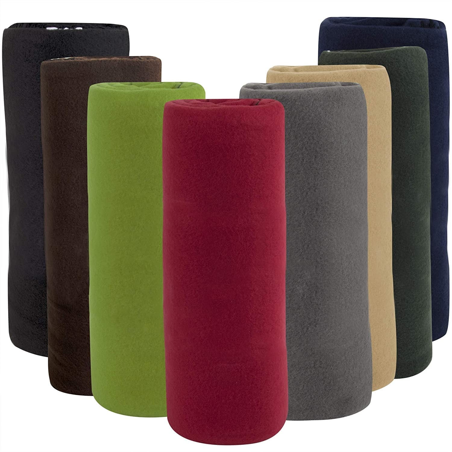 Reversible Sherpa 24 pack Trail maker 60”L x 50”W Solid Color Hypoallergenic Fleece Throw Blankets in Assorted Colors - Lightweight Plush Warm Blanket for All Seasons Detail