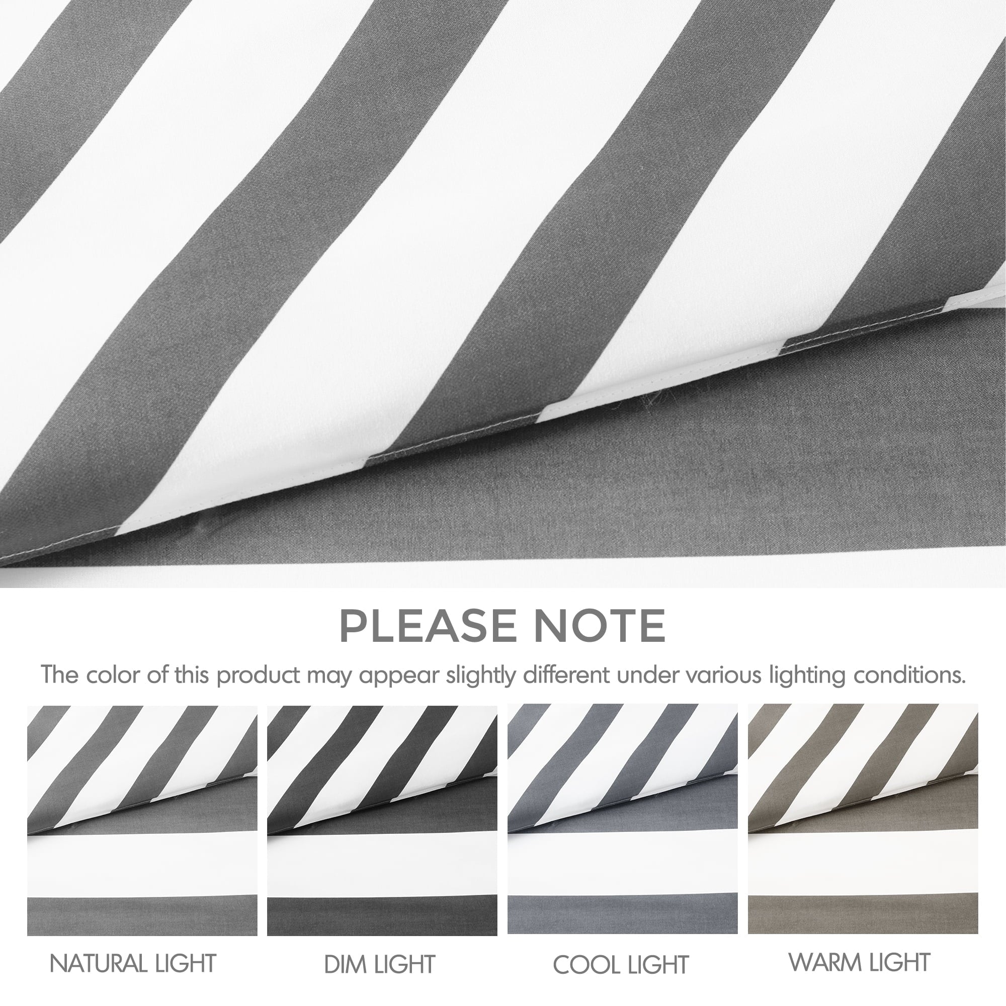 Hypoallergenic Cloud Full/Queen Size Comforter Sets, 3-Piece Bedding Set Full/Queen, Reversible Striped Comforter Bed Set, Charcoal - Hypoallergenic Ultra-Fluffy Quilt for Winter Detail