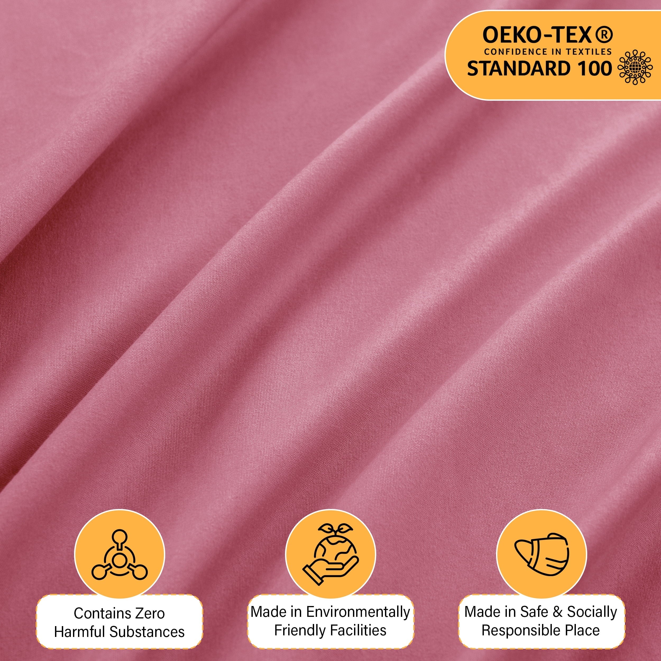 Ultra-Soft Size Sheet Set, 4-Piece Plain Soft Microfiber – Deep Pocket Bed Sheets, Includes 1 Fitted Sheet, 1 Flat Sheet, 2 Pill... - Premium Ultra-Soft Pillowcase Pair for Sleeping Detail