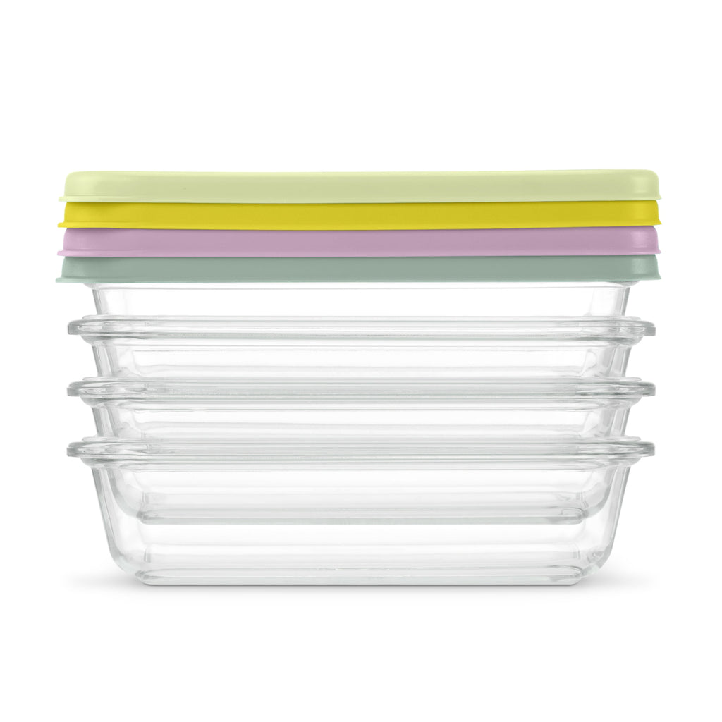 Whimsical Doughnut Everyday 4.5 Cup Glass Meal Prep Set - Playful Star & Heart Shaped Geometric NeeDoh Detail