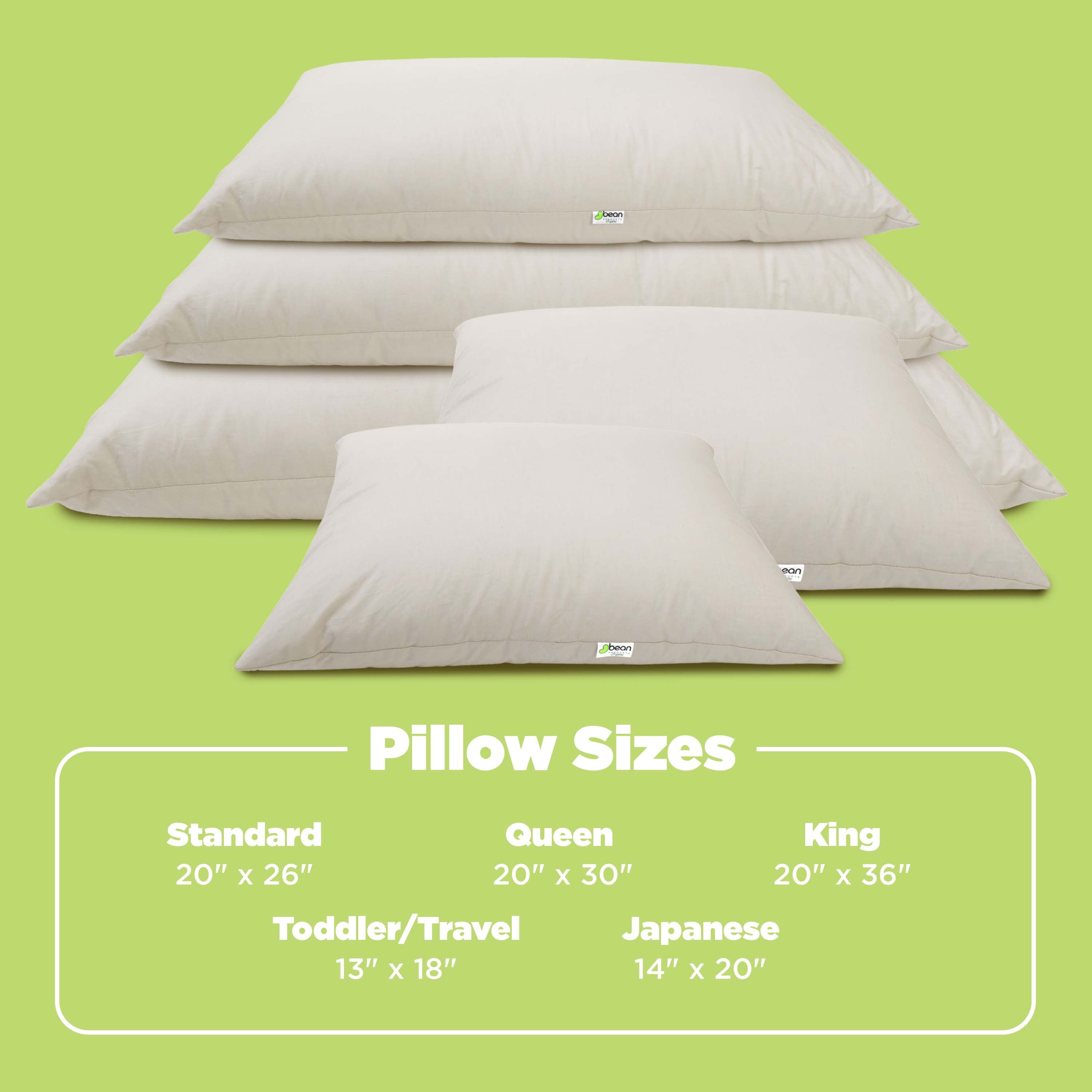 Decorative Plump Kapok 20x26" Standard Bed Pillow – Organic Cotton Fabric Soft Sleeping Pillow - Made in USA - Hotel Quality Plush Sleeping Pillows Detail