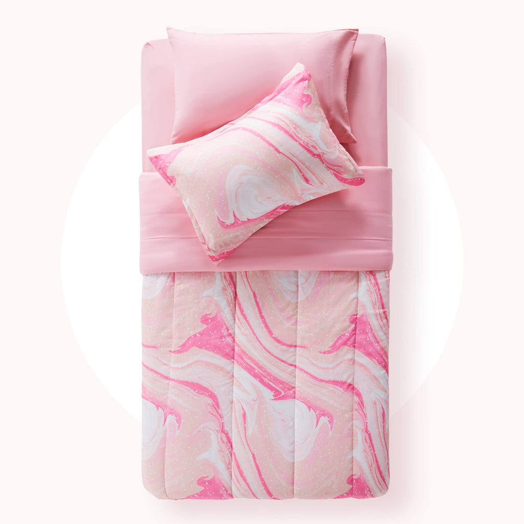 Fluffy Down Alternative Kids Twin Bedding Comforter Set - 5 Pieces Super Cute & Soft Bedding Sets & Collections with Comforter, Sheet, Pillow... - Cloud-Like Soft Lightweight Bed Comforter Detail