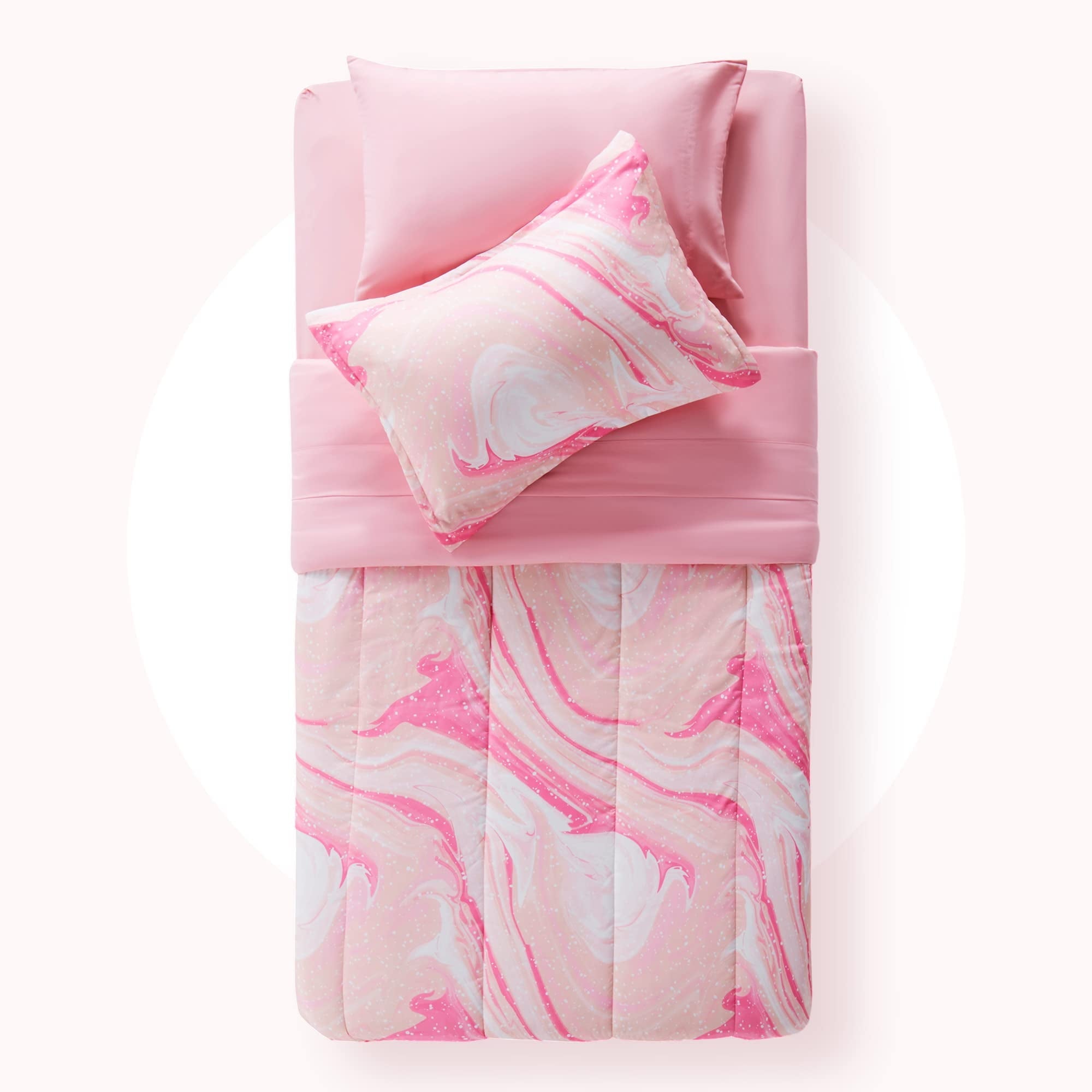 Fluffy Down Alternative Kids Twin Bedding Comforter Set - 5 Pieces Super Cute & Soft Bedding Sets & Collections with Comforter, Sheet, Pillow... - Cloud-Like Soft Lightweight Bed Comforter Detail