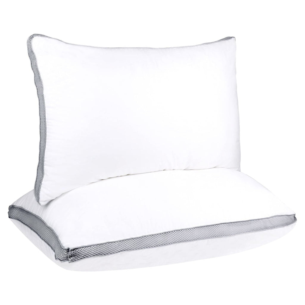 Hotel Collection 2 Pack Cotton Down Alternative Pillows,Queen Size Bed Pillows Gusseted Hypoallergenic - Hotel Quality Plush Sleeping Pillows Detail