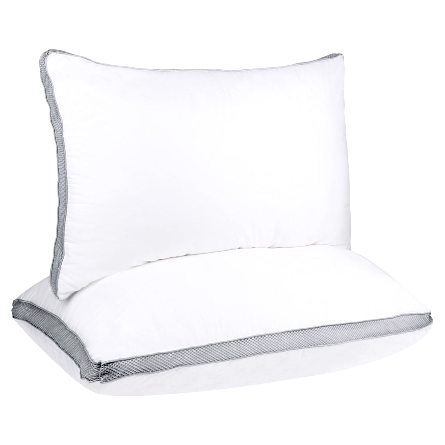 Hotel Collection 2 Pack Cotton Down Alternative Pillows,Queen Size Bed Pillows Gusseted Hypoallergenic - Hotel Quality Plush Sleeping Pillows Detail