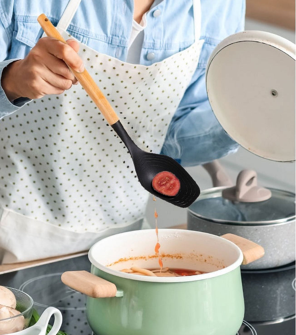 Professional Grade with Bamboo Handle, Ideal for Cooking , 13in L - Professional Kitchen Tool for Culinary Enthusiasts Detail