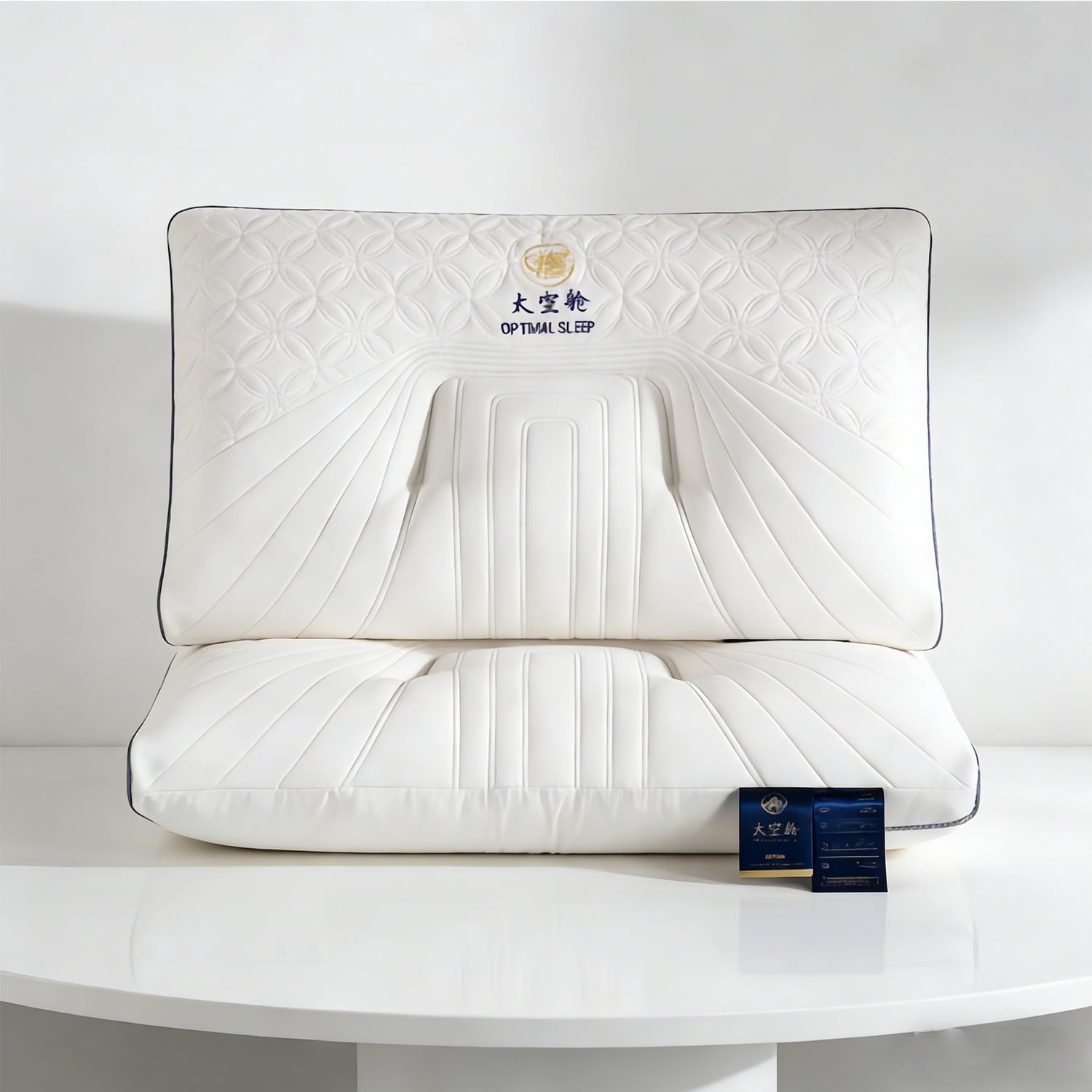 Fluffy Shredded 2-Pack Space Capsule Bed Pillow (29.13" x 18.9") - Plush and Supportive - Orthopedic Shredded Foam Bed Pillow Set Detail
