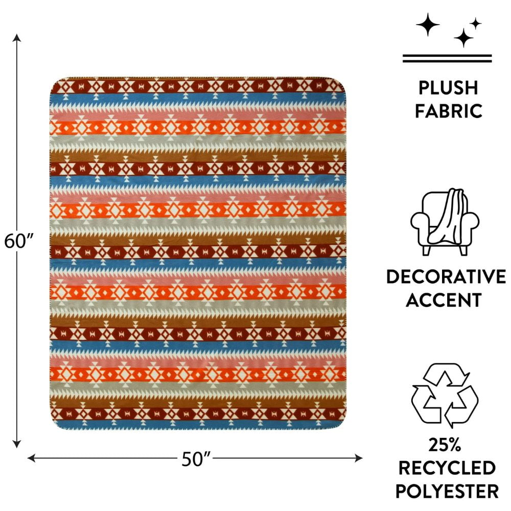 Decorative Knitted Stripe Fleece Throw - Super Soft Reversible Sherpa Flannel Blanket Detail