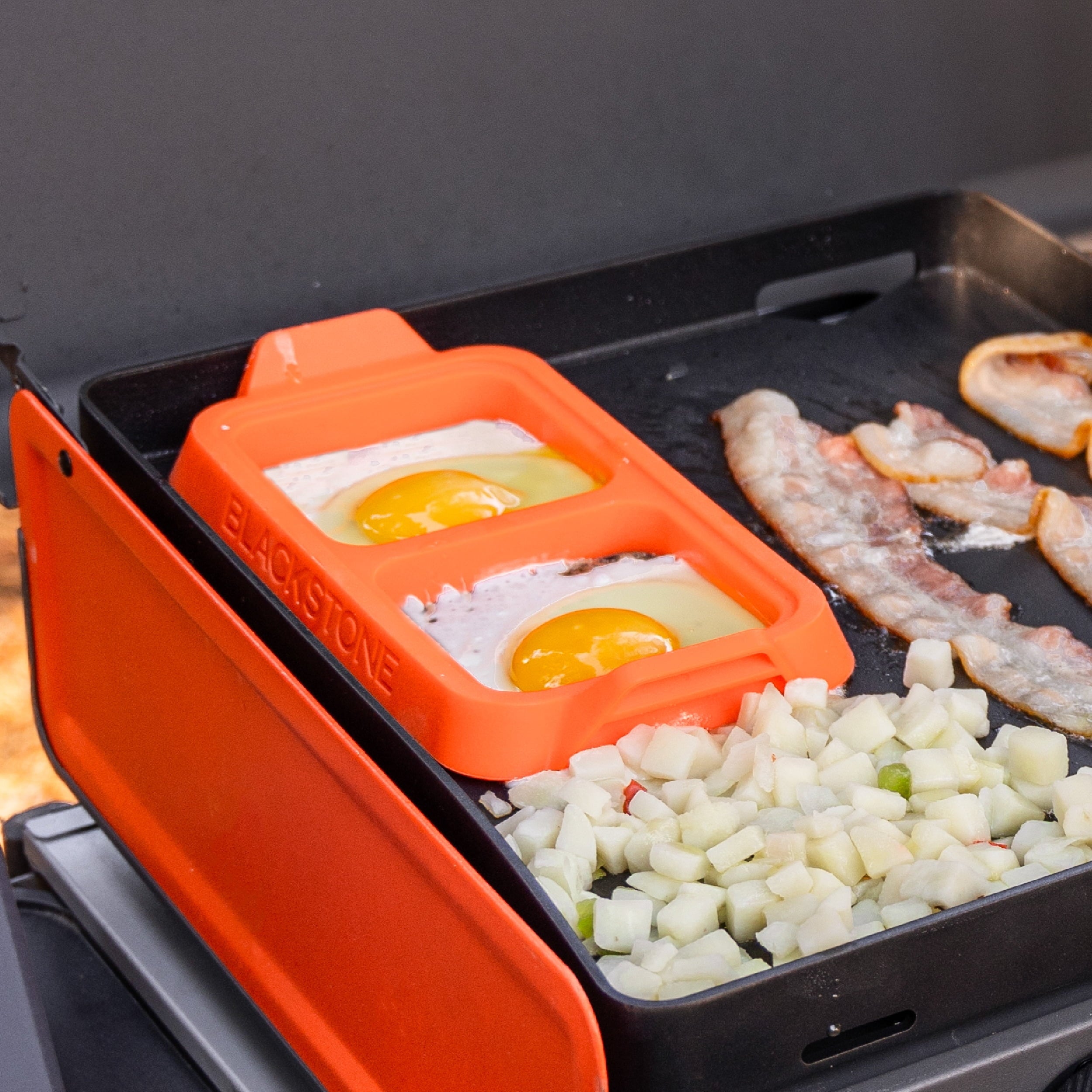Chef-Quality Silicone Egg Ring Tray Set with Heat-Resistant Handles, 2-Piece - Professional Kitchen Tool for Culinary Enthusiasts Detail