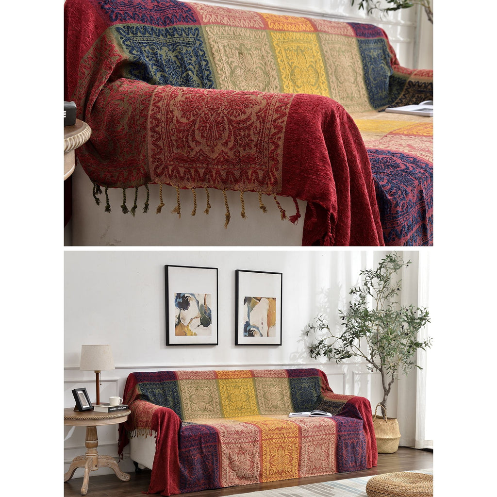 Lightweight Warm 75x60 Inch Machine Wash Boho Tribal Throws Blankets Colorful Bohemian Hippie Chenille Throw Covers Couch Furniture So... - Lightweight Plush Warm Blanket for All Seasons Detail