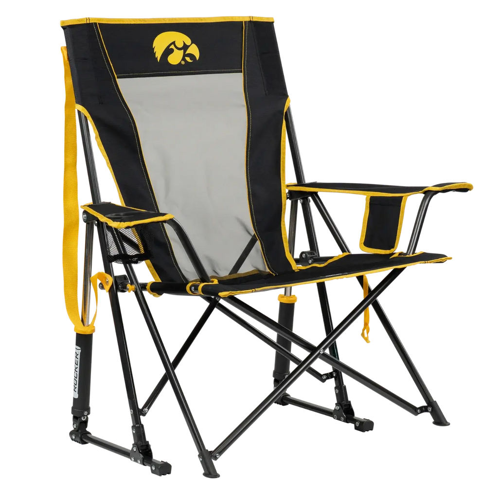 Luxury Camp College Comfort Pro Rocker - Iowa Hawkeyes - Choice 249 - Freestyle Rocker Portable Outdoor Folding Chair - Default Title