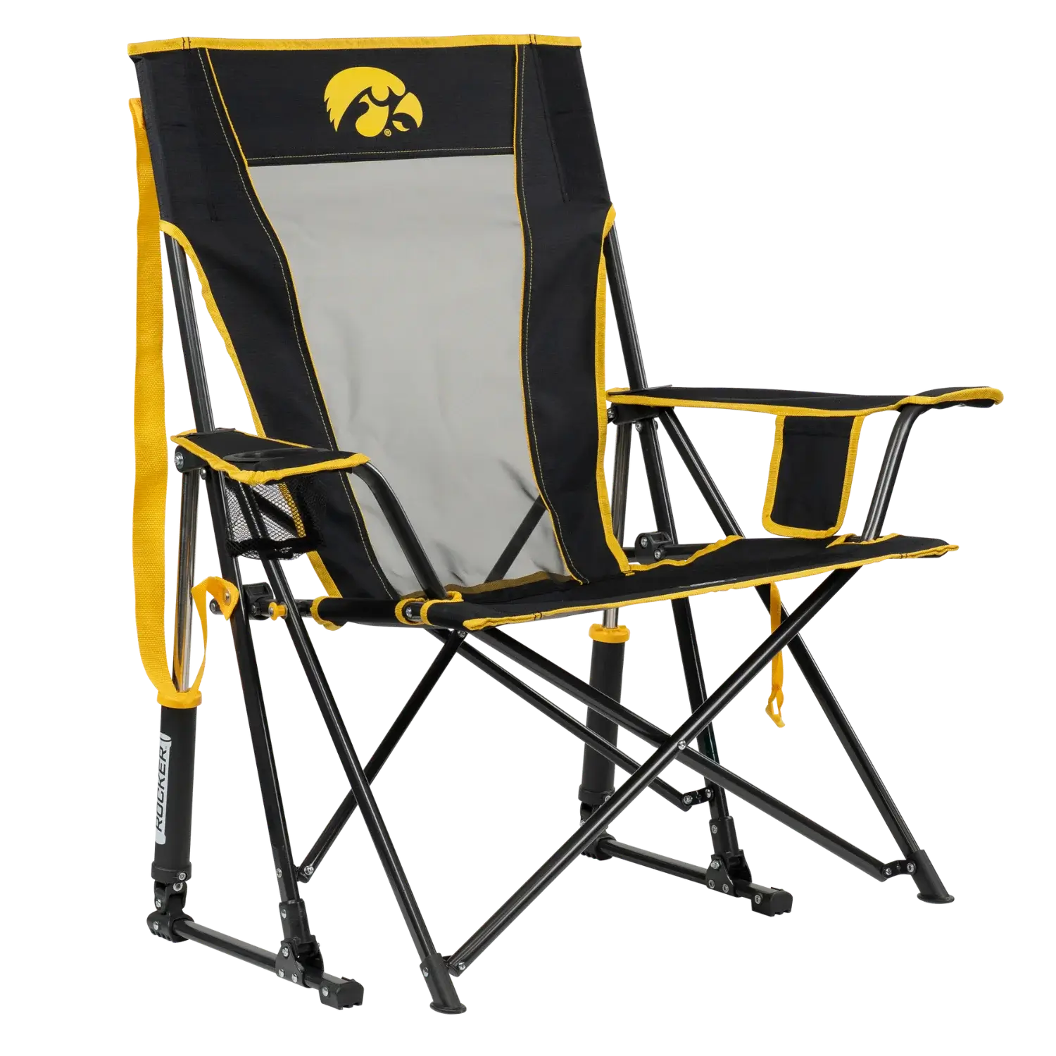 Luxury Camp College Comfort Pro Rocker - Iowa Hawkeyes - Choice 249 - Freestyle Rocker Portable Outdoor Folding Chair - Default Title