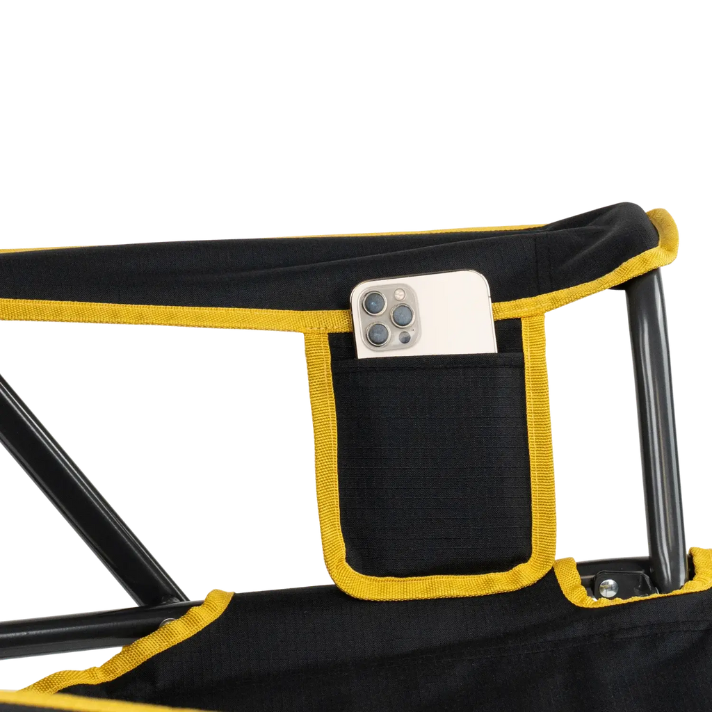 Luxury Camp College Comfort Pro Rocker - Iowa Hawkeyes - Choice 249 - Freestyle Rocker Portable Outdoor Folding Chair Detail
