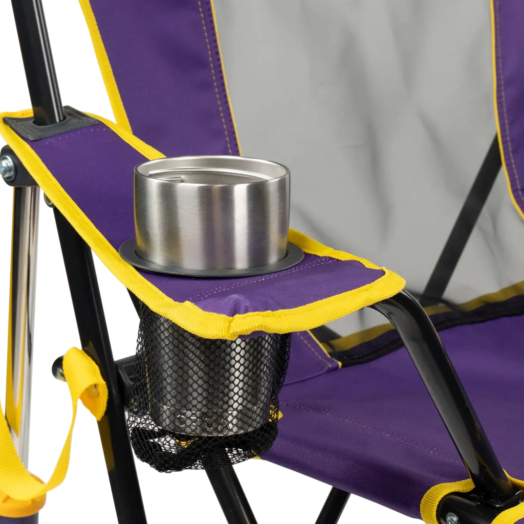 Smooth Motion College Comfort Pro Rocker - LSU Tigers - Choice 880 - RoadTrip Rocker Smooth Motion Camp Chair Detail