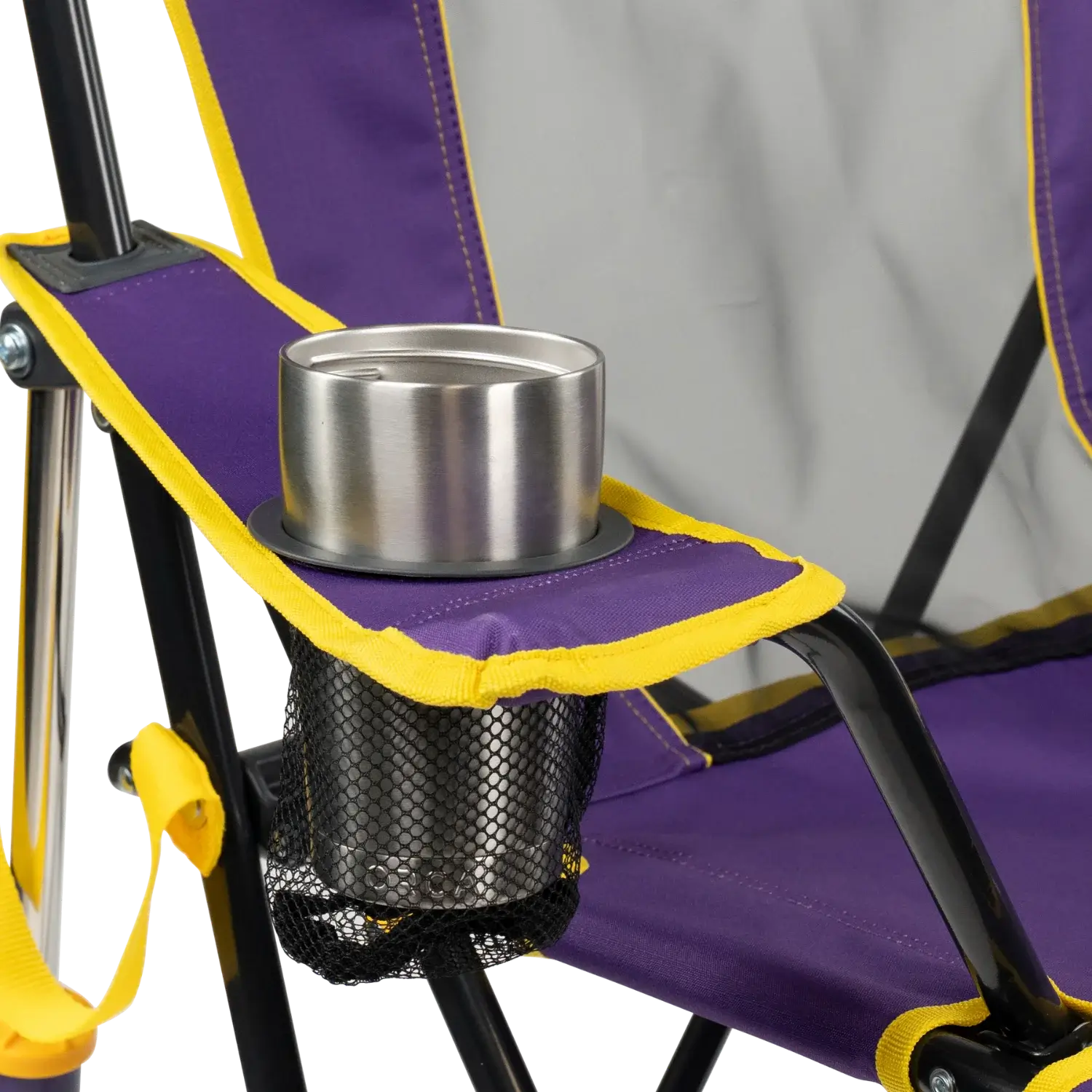 Smooth Motion College Comfort Pro Rocker - LSU Tigers - Choice 880 - RoadTrip Rocker Smooth Motion Camp Chair Detail