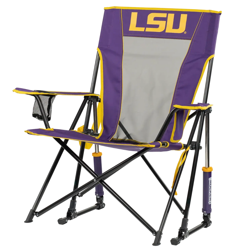 Smooth Motion College Comfort Pro Rocker - LSU Tigers - Choice 880 - RoadTrip Rocker Smooth Motion Camp Chair Detail