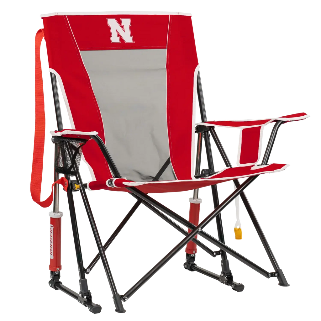 Luxury Camp College Comfort Pro Rocker - Nebraska Cornhuskers - Choice 161 - RoadTrip Rocker Smooth Motion Camp Chair - Default Title