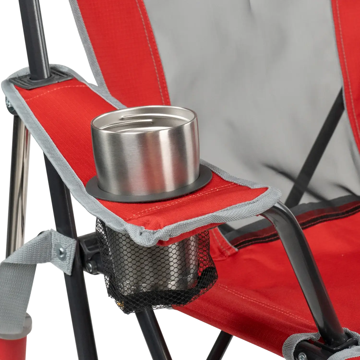 Premium All-Weather College Comfort Pro Rocker - Ohio State Buckeyes - Choice 676 - Patented Spring-Action Rocking Chair for Camping Detail