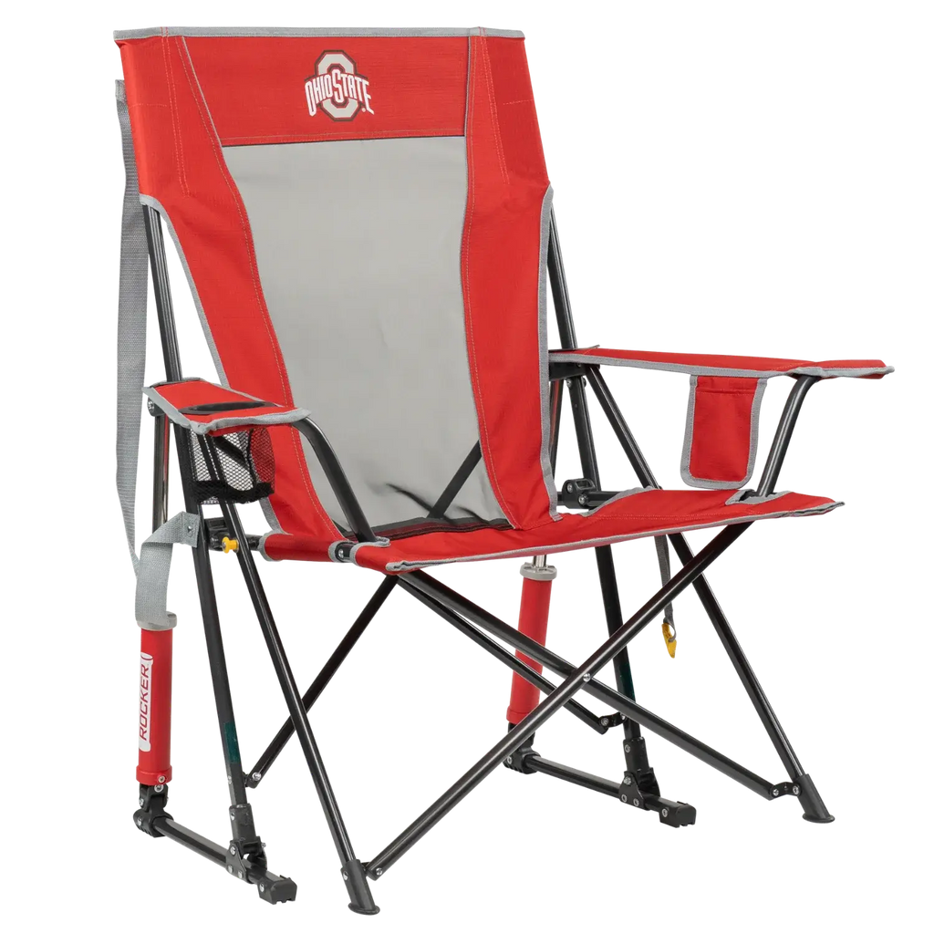 Premium All-Weather College Comfort Pro Rocker - Ohio State Buckeyes - Choice 676 - Patented Spring-Action Rocking Chair for Camping - Default Title