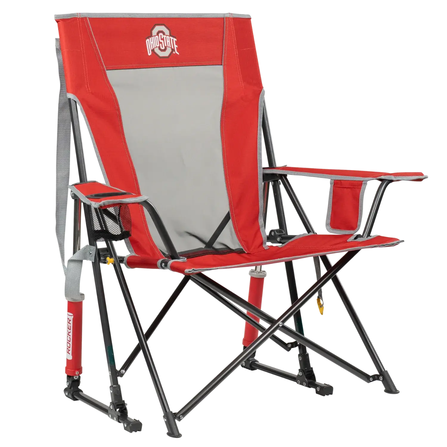 Premium All-Weather College Comfort Pro Rocker - Ohio State Buckeyes - Choice 676 - Patented Spring-Action Rocking Chair for Camping - Default Title
