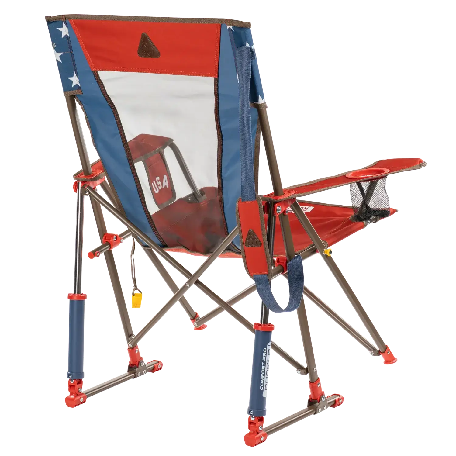 Premium All-Weather Comfort Pro Rocker - USA Anniversary Deluxe - Choice 424 - Patented Spring-Action Rocking Chair for Camping Detail