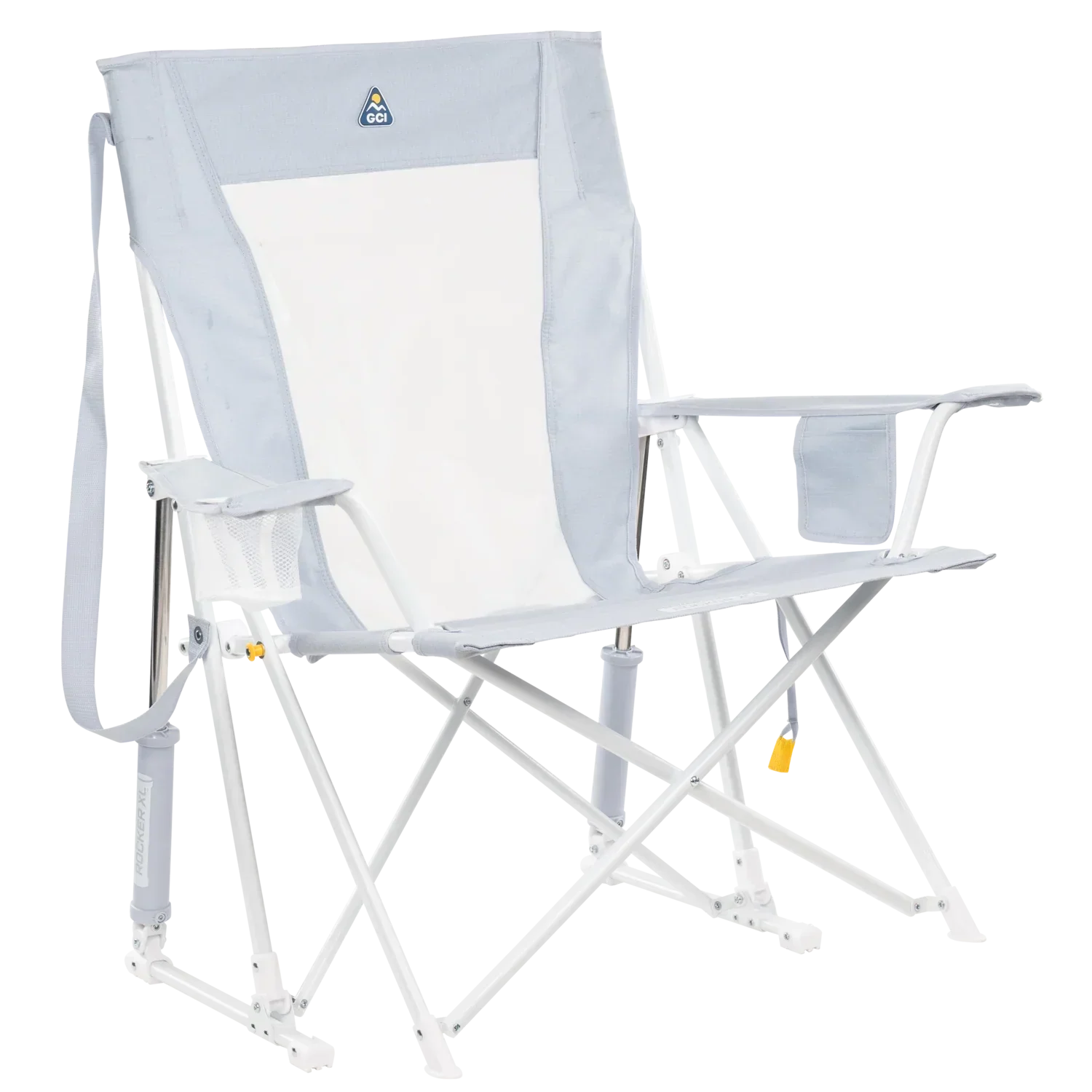 Heavy-Duty Freestyle Comfort Pro Rocker XL - Choice 107 - Freestyle Rocker Portable Outdoor Folding Chair - Heathered Light Blue
