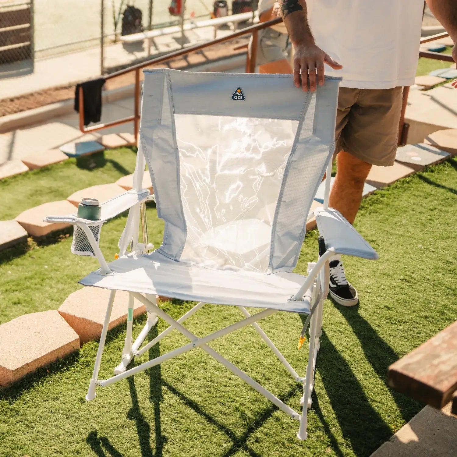 Heavy-Duty Freestyle Comfort Pro Rocker XL - Choice 107 - Freestyle Rocker Portable Outdoor Folding Chair Detail