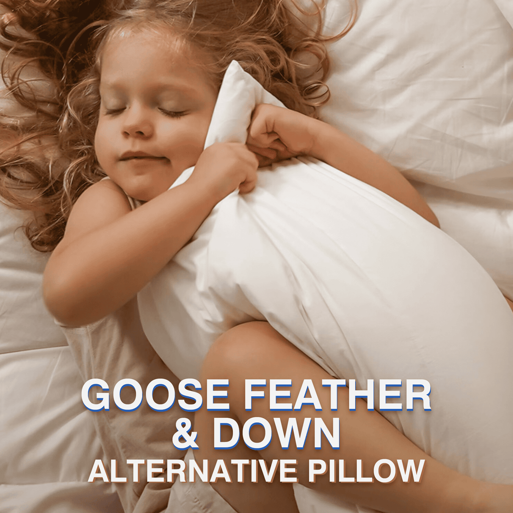 Ergonomic Memory Foam Goose Feather and Down Pillows Queen Size Set of 2 Luxury Hotel Bed Pillows with Cotton Cover - Orthopedic Shredded Foam Bed Pillow Set Detail