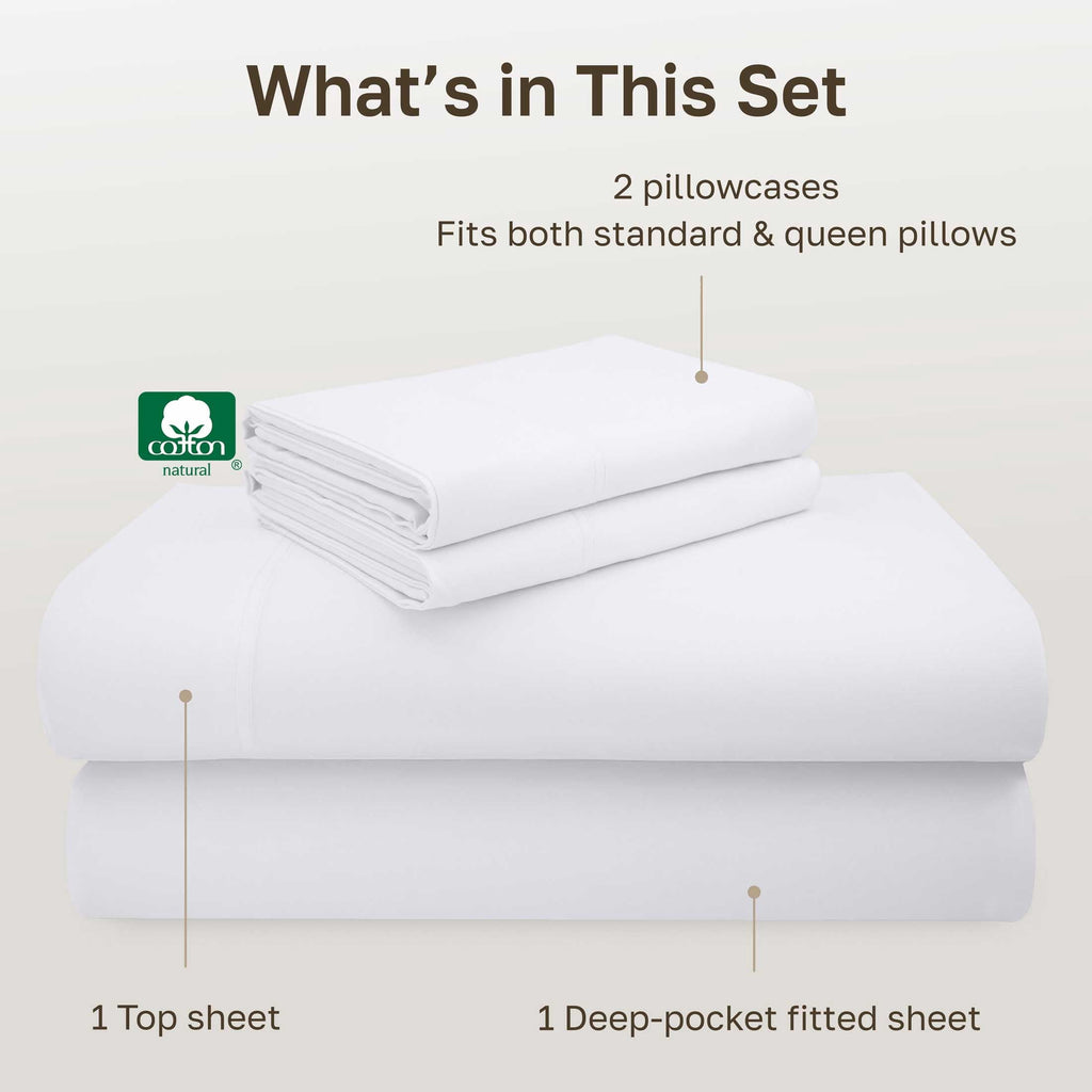Cooling Sateen 100% Cotton Queen Sheets Set - 600 Thread Count 100% Cotton Sheets Queen, Sateen Deep Pocket Adult/Teen 4 Piece Bed Sh - Premium Ultra-Soft Pillowcase Pair for Sleeping Detail