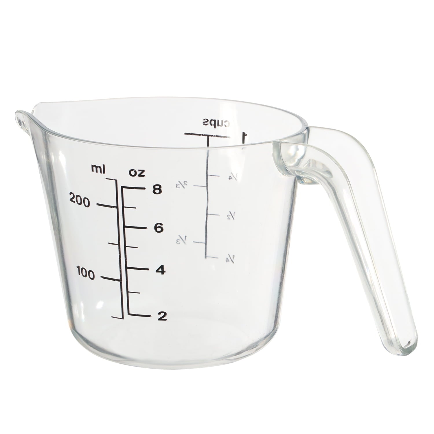 Time-Saving 1 Cup Large Spout Plastic Measuring Cup, Clear - Premium Stainless Steel Garlic Presser & Peeler Detail
