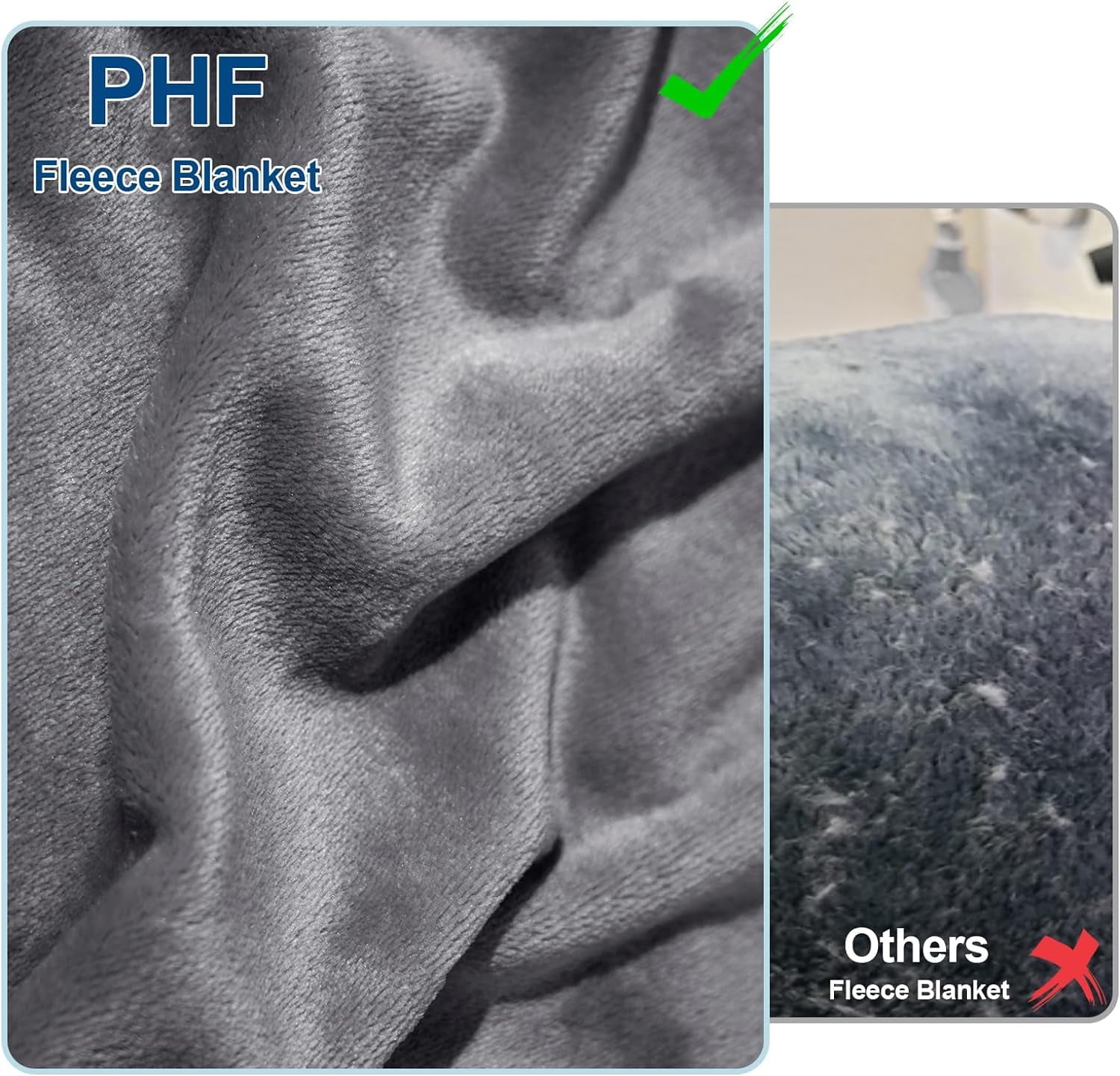 Reversible Sherpa Fleece Throw Blanket, Fuzzy Soft Lightweight Blankets for Bed, Sofa, Suitable for All Season, Grey, 50x60 inches - Super Soft Reversible Sherpa Flannel Blanket Detail