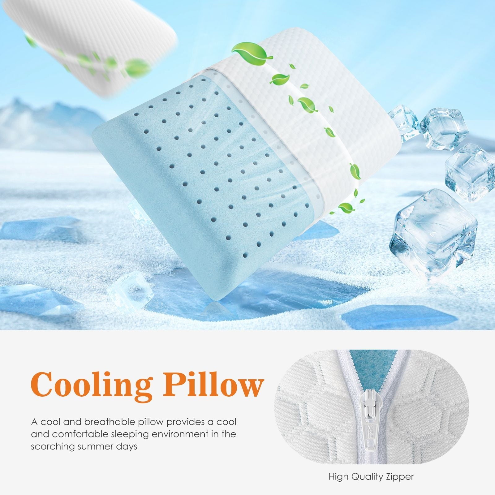 Hotel Collection Memory Foam Pillow, Standard Size Pillows for Sleeping, Bed Pillow Soft and Comfortable, 1 Pack - Decorative Throw Pillow Cushion for Sofa & Bed Detail