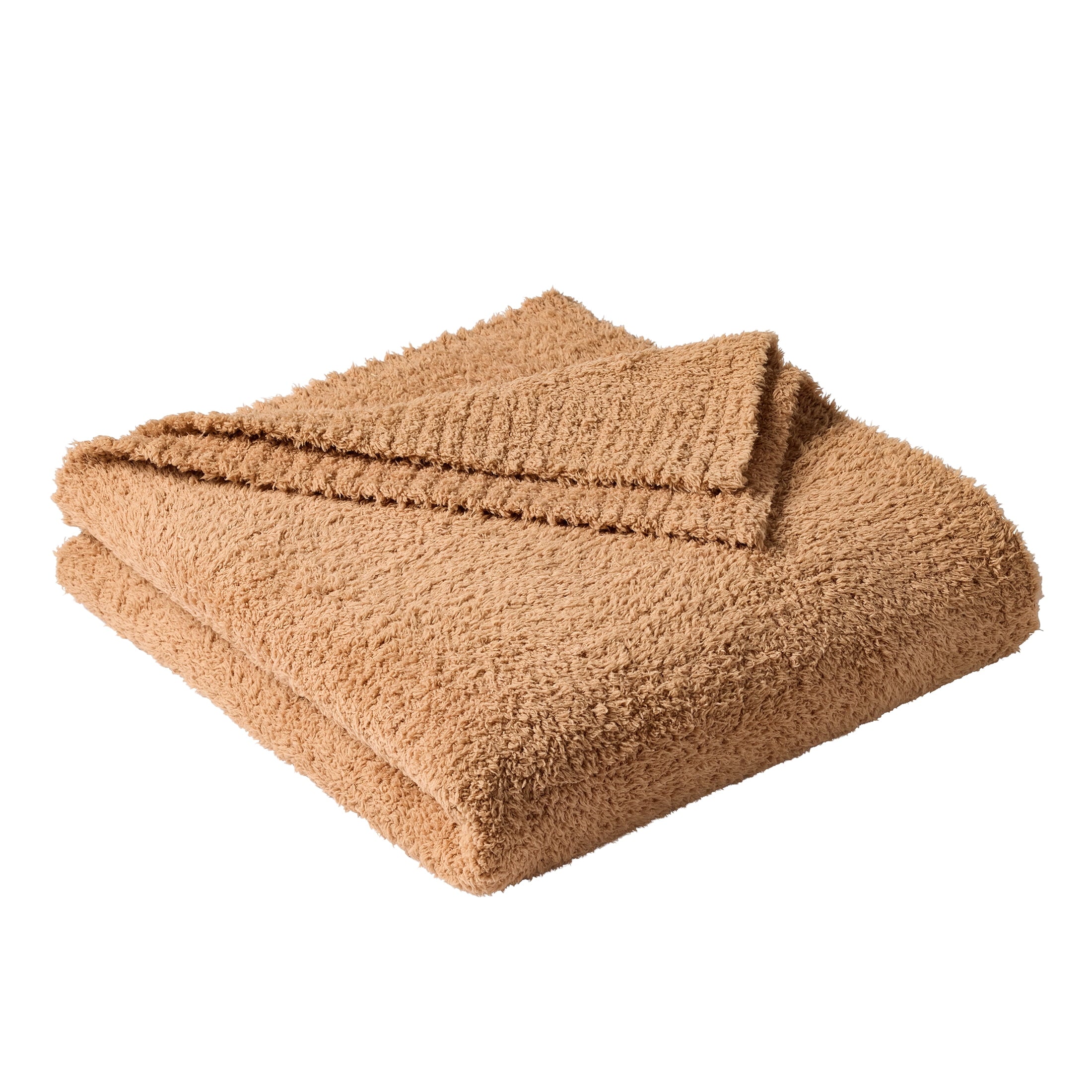 Cozy Fleece Cozy Knit Throw, Dark Caramel, 50x72" - Cozy Fleece Throw Blanket for Couch & Bed Detail