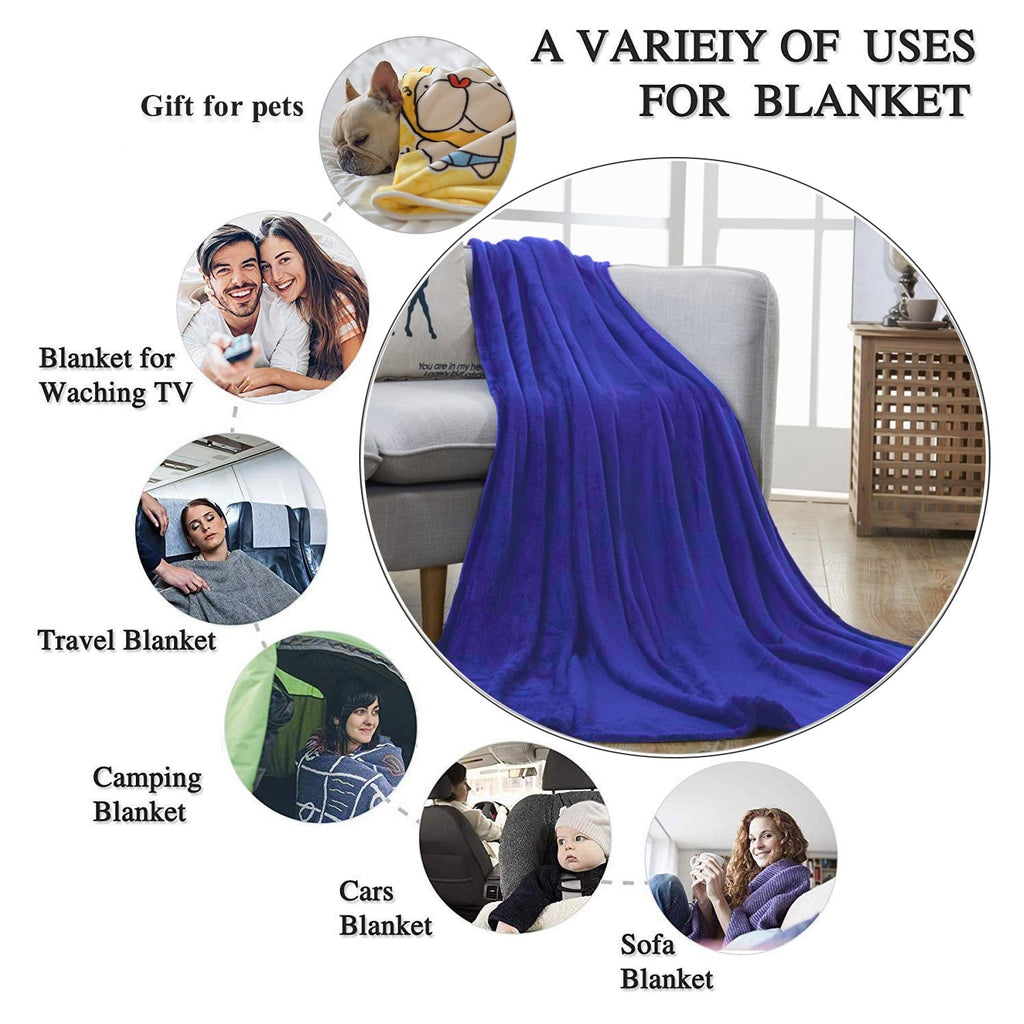 Reversible Sherpa Large Navy Fleece Throw Blankets, Throw Size Soft Fuzzy Blanket for Women Men and s, All Season Lightweight Microfibe... - Lightweight Plush Warm Blanket for All Seasons Detail
