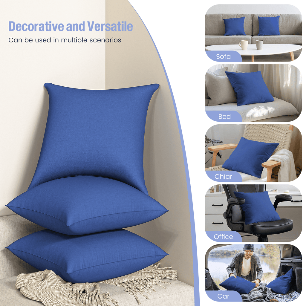 Fluffy Shredded Throw Pillow Inserts Set of 2, Indoor Decorative 18x18 inches Square Pillows for Couch, Sofa, Bed, Supportive Cushion... - Decorative Throw Pillow Cushion for Sofa & Bed Detail