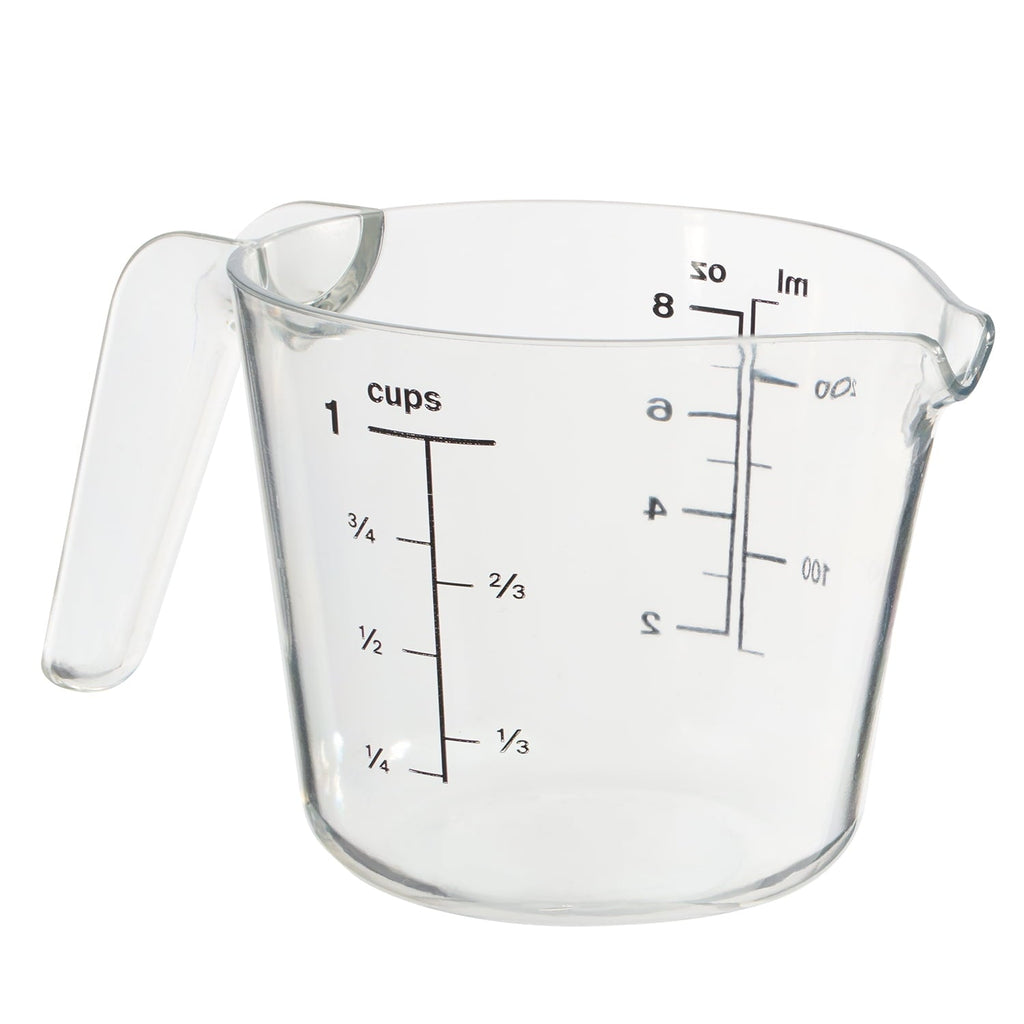 Time-Saving 1 Cup Large Spout Plastic Measuring Cup, Clear - Premium Stainless Steel Garlic Presser & Peeler Detail