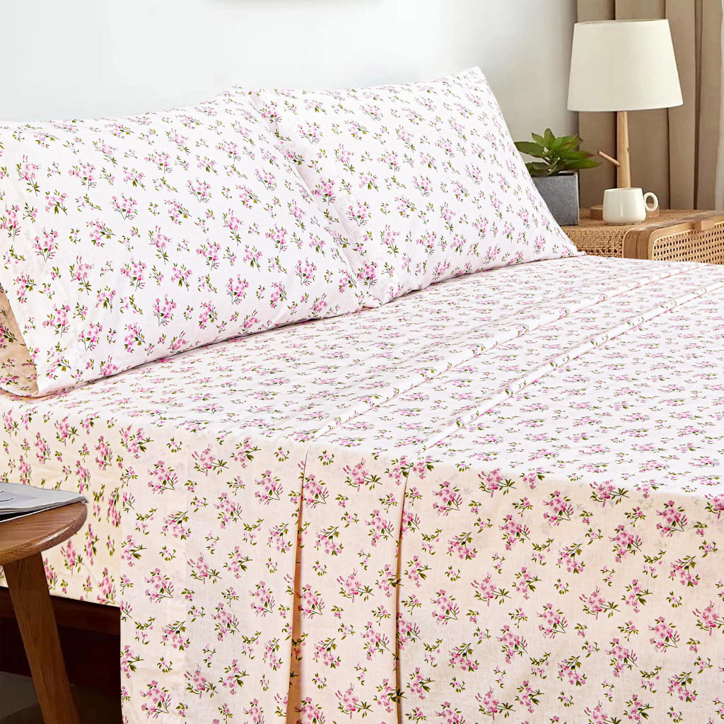 Breathable Luxury 100% Cotton Full Size Bed Sheets Set with Deep Pockets, Cozy Percale sheets with Elastic Fitted Sheet Set Ultra Soft ... - Cooling Hotel Quality Bedding Sheets and Pillowcases Detail