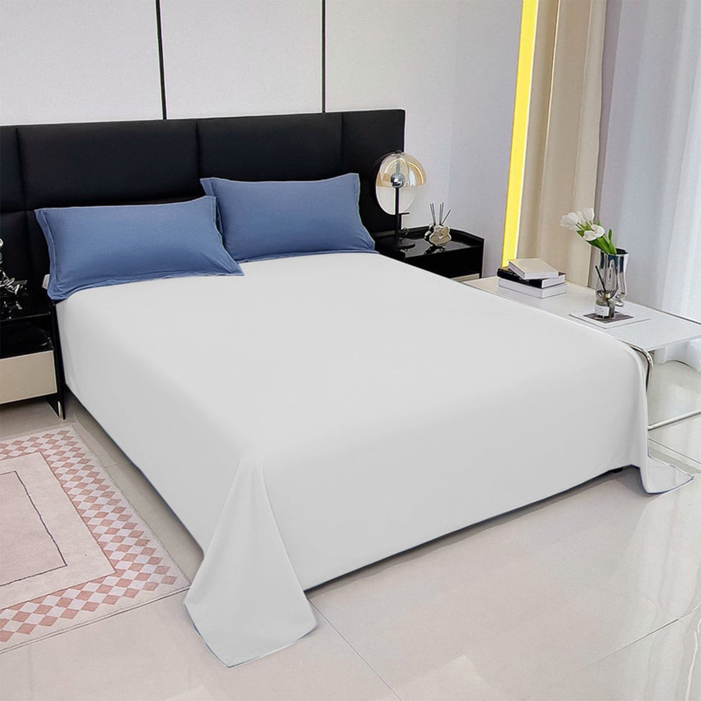 Premium Egyptian Cotton Color Twin Size Flat Sheet - Hotel Quality Top Flat Bed Sheet Only, Ultra Soft, Comfy, Breathable & Cooling - Fade & ... - Luxury Bed Sheet Set with Deep Pockets Detail