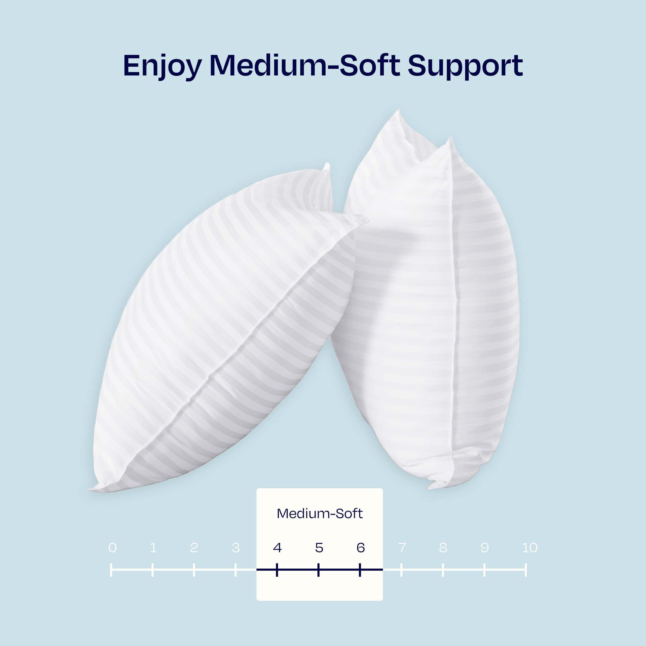 Orthopedic Support 2-Pack Comfort Bed Pillows Standard size set of 2 for Sleeping, Pillows, for Back, Stomach or Side Sleepers, 20 x 26 ... - Decorative Throw Pillow Cushion for Sofa & Bed Detail