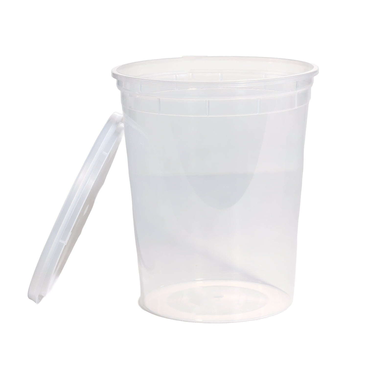 Playful Geometric 40 Piece 32oz Plastic Deli Container, Ideal Use for Meal Prep and Batch Cooking - Deliciously Soft Cupcake Sensory Glob Detail