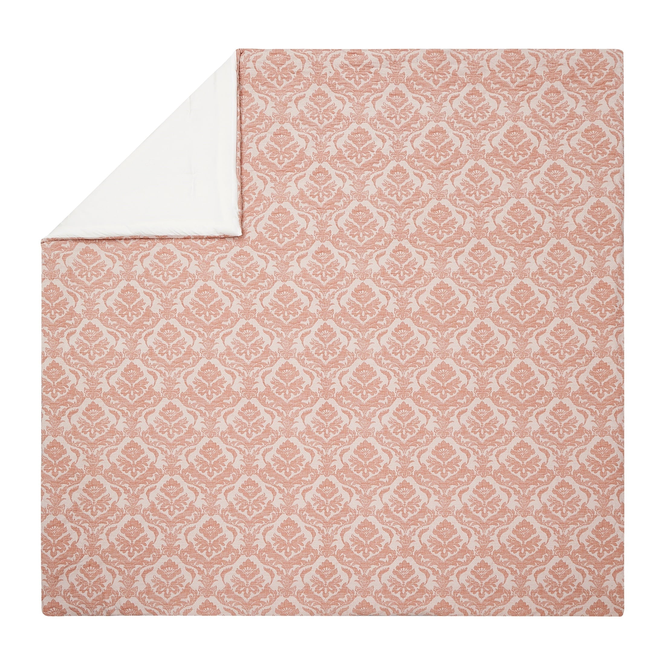 Heavyweight Warmth Woven Damask 2-Piece Comforter Set, Blush, Full Queen, All Ages - All-Season Down Alternative Comforter Insert Detail