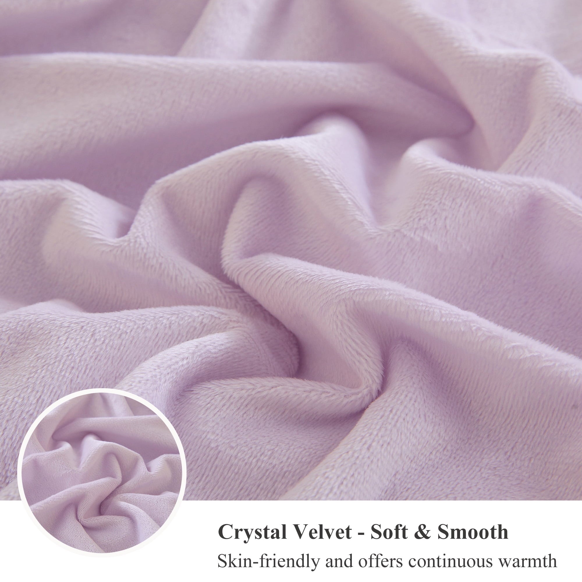 Decorative Knitted Fluffy Faux Rabbit Fur Throw, Cozy Wide Stripe Plush Fuzzy Blanket for Bed Couch Sofa Chair, Light Purple Shaggy Thro... - Cozy Fleece Throw Blanket for Couch & Bed Detail