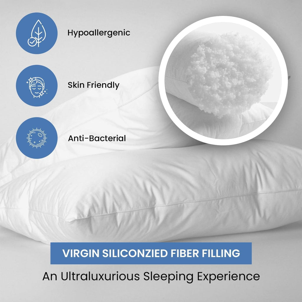 Decorative Plump Ryotei Economy Bulk Hotel Pillows 20"x26" Standard (Pack of 12) | Premium Cluster Fiber Fill | Soft Down Alternative ... - Ergonomic Memory Foam Pillow for Neck Pain Support Detail