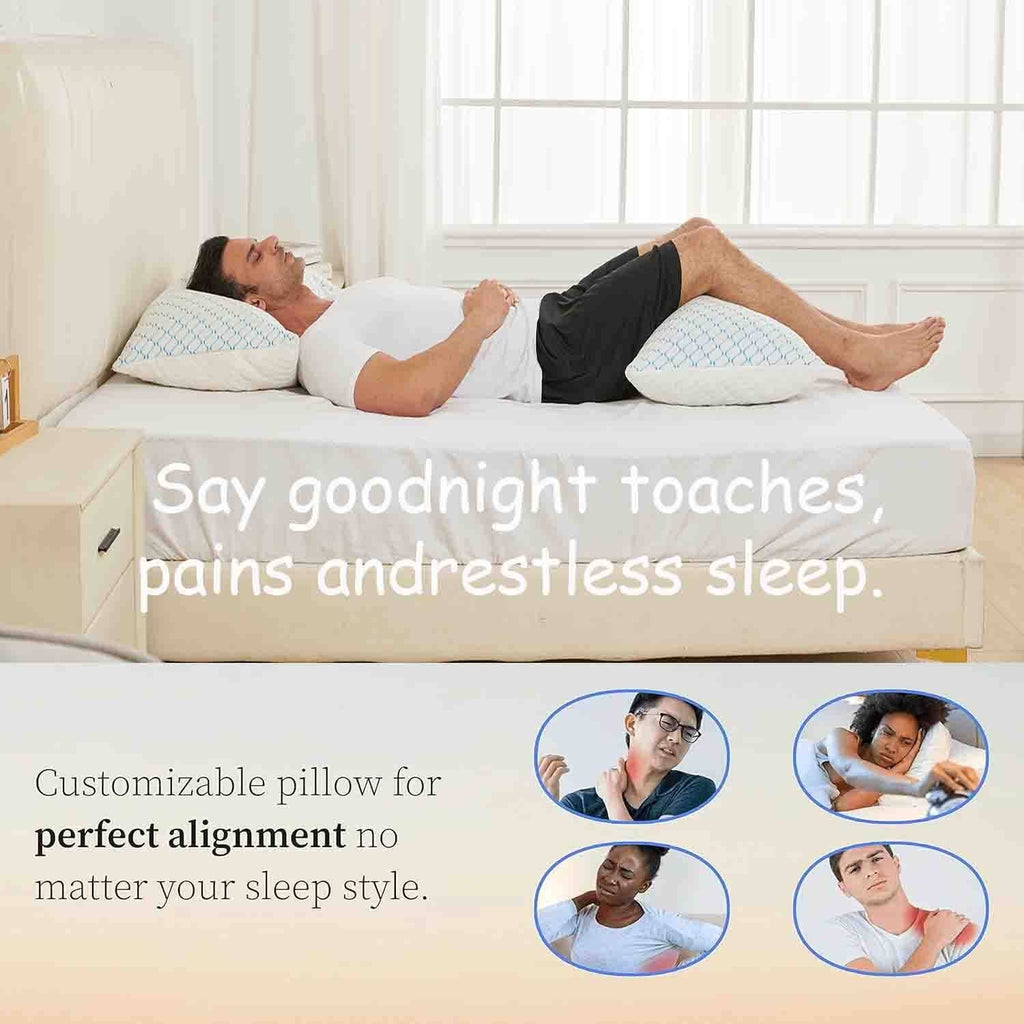Orthopedic Support Pillows for Sleeping (2-Pack), Luxury Hotel Pillows Queen Size Set of 2,Bed Pillows for Side and Back Sleeper (Queen) - Decorative Throw Pillow Cushion for Sofa & Bed Detail